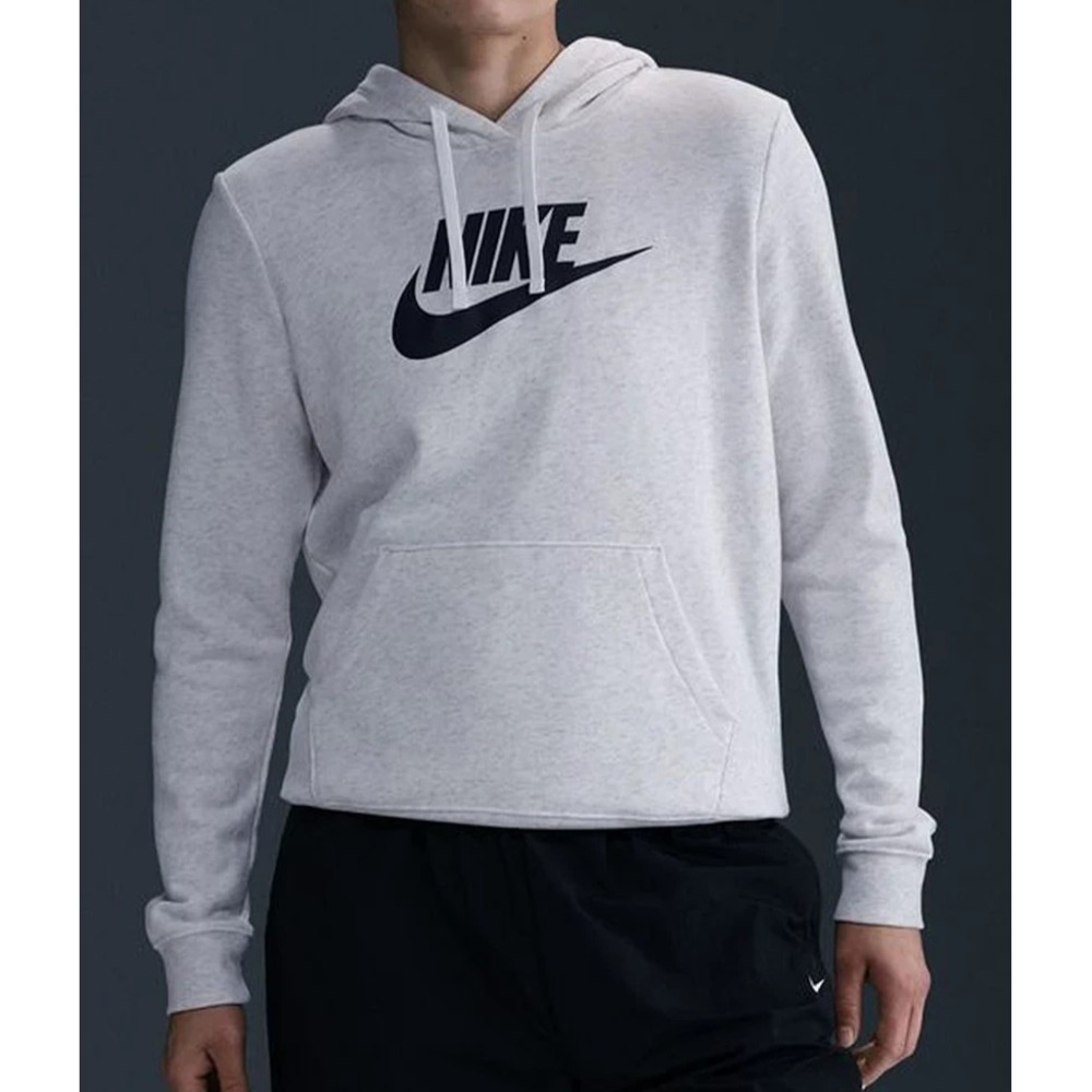 Nike Sportswear‎ Club Fleece Birch Heather Women's Logo Pullover Hoodie Large